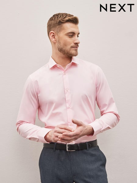 Pink Regular Fit Easy Care Single Cuff Smart Shirt (U68618) | € 33