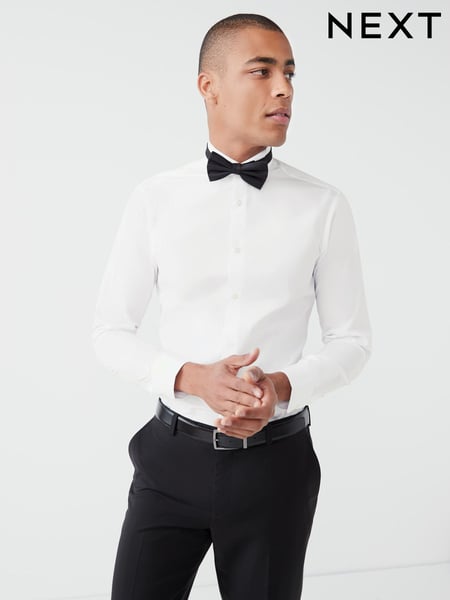 White Slim Fit Easy Care Single Cuff Wing Collar Smart Shirt (U68621) | € 30