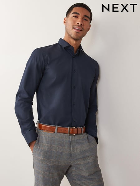 Blue Navy Regular Fit Easy Care Single Cuff Smart Shirt (U68622) | € 33