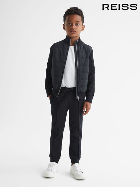 Reiss Navy Trainer 3-9 yrs Hybrid Zip Through Quilted Jacket (U70205) | € 90
