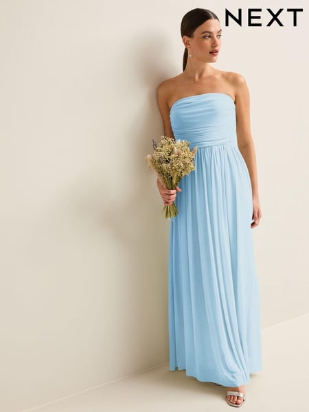 Light Blue Mesh Multiway Bridesmaid Wedding Maxi Dress (U71970) | € 105