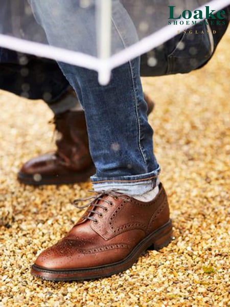 Loake Chester Burnished Calf Leather Heavy Brogue Shoes (U72726) | € 466