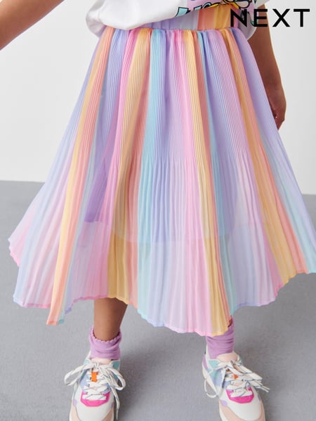 Rainbow Stripe Pleated Midi Skirt (3-16yrs) (U73898) | € 6 - € 7
