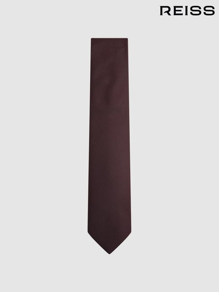 Reiss Burgundy Ceremony Textured Silk Blend Tie (U74289) | € 75