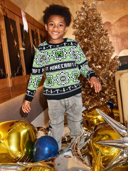 Angel & Rocket Green Fairisle Minecraft Christmas Jumper (U75766) | € 10 - € 11