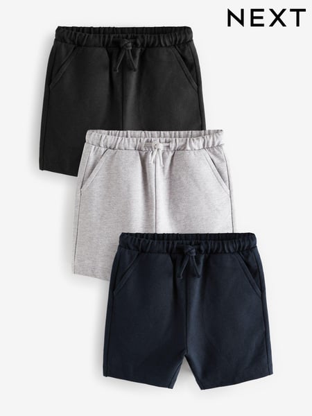 Black/Grey/Navy Blue Jersey Shorts 3 Pack (3mths-7yrs) (U78267) | € 14 - € 23