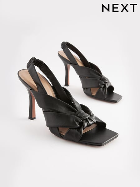 Black Signature Forever Comfort® Leather Twist Sandals (U87883) | € 19