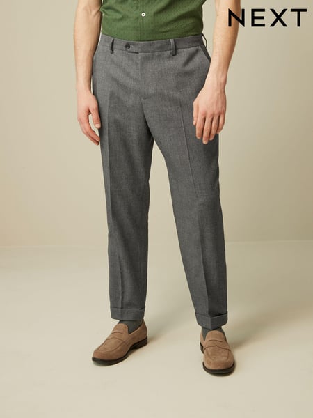 Grey Relaxed Fit Donegal Suit: Trousers (U95893) | € 13