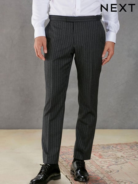 Grey Stripe Stripe Signature Empire Mills British Fabric Morning Suit Trousers (U95973) | € 31