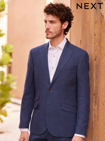 Blue Signature Leomaster Italian Linen Slim Fit Suit Jacket (U95996) | € 33
