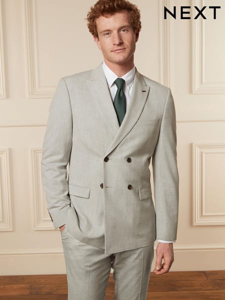 Light Grey Slim Fit Motion Flex Stretch Suit Jacket (U96023) | € 23