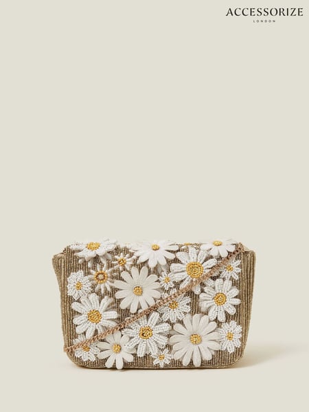 Accessorize Natural Hand Beaded 3D Floral Crossbody Bag (W22576) | € 70
