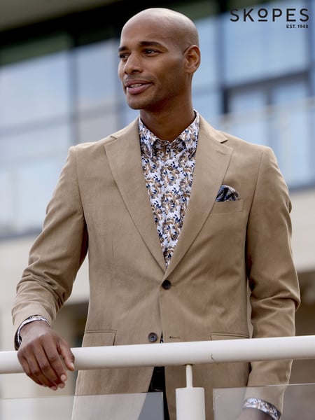 Skopes Natural Tailored Fit Padua Suede Effect Herringbone Jacket (W23254) | € 201