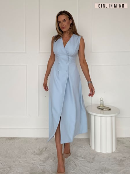 Girl In Mind Blue Hazel Tailored Sleevless Midi Dress (W24518) | € 81