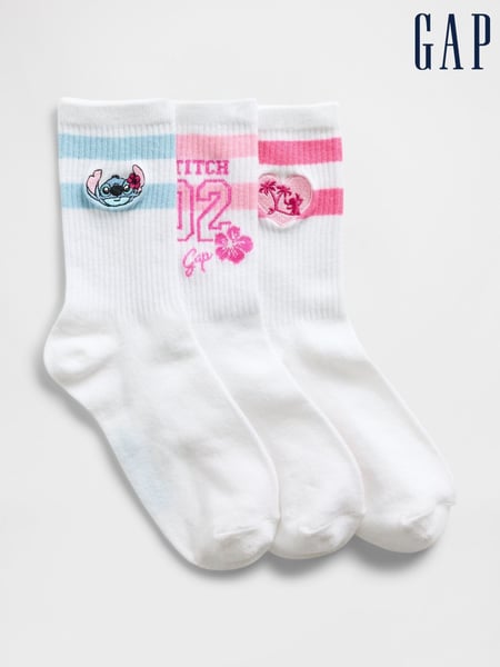 Gap White/Pink Lilo and Stitch Crew Socks 3-Pack (W24887) | € 19