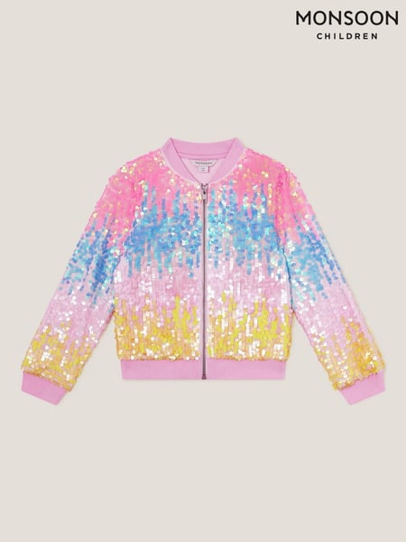 Monsoon Pink Sequin Ombre Bomber Jacket (W24963) | € 66 - € 73