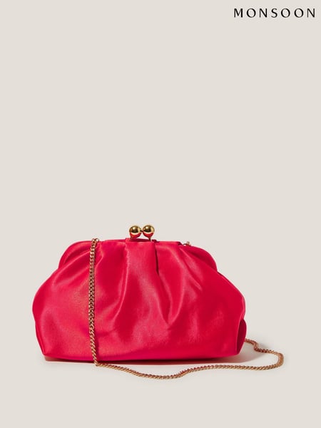 Monsoon Red Rhian Satin Clutch Bag (W26495) | € 76