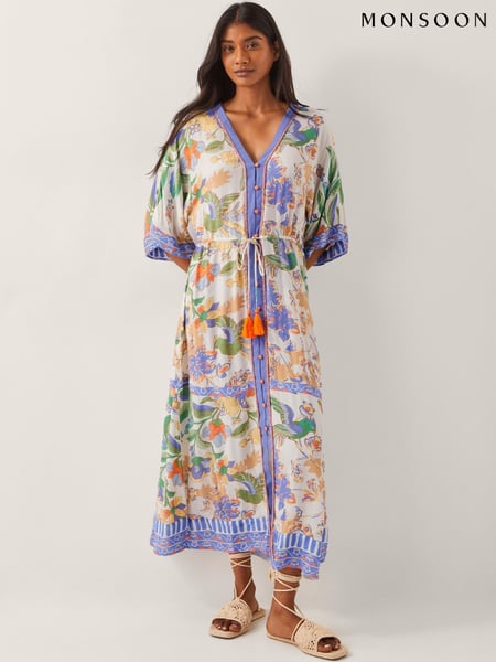 Monsoon Kaia Tropical Kaftan Midi Dress (W28401) | 117 €