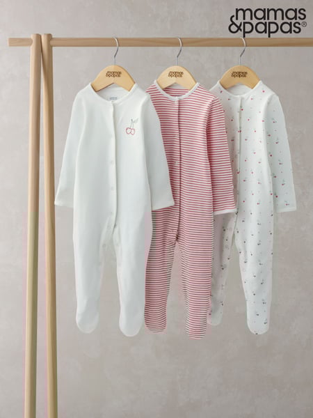 Mamas & Papas 100% Cotton Bicycle Print Sleepsuits 3 Pack (W28508) | € 34