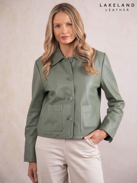 Lakeland Leather Green Kendal Collared Jacket (W29328) | € 388