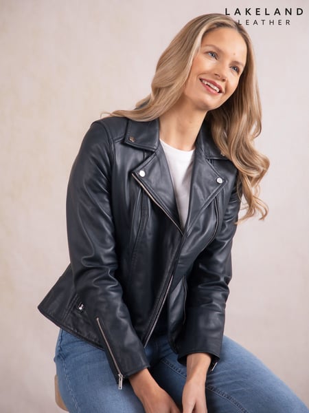 Lakeland Leather Blue Tarraby Biker Jacket (W29345) | € 357