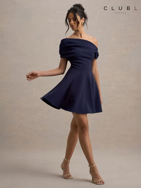 Club L London Blue Agnes One Shoulder Mini Dress (W29986) | € 195