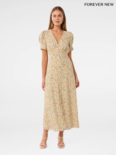 Forever New Cream Safira Printed Midi Sundress (W30170) | € 139