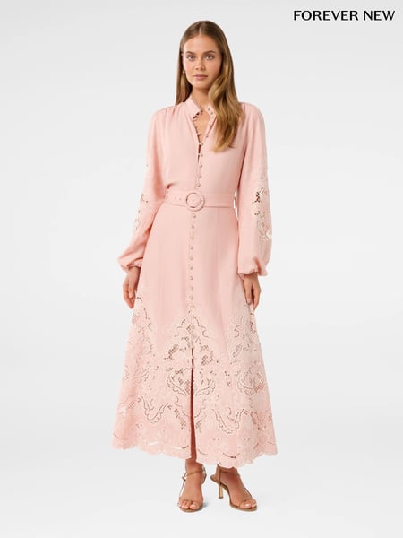 Forever New Pink Ebony Embroidered Midi Dress (W30173) | € 343