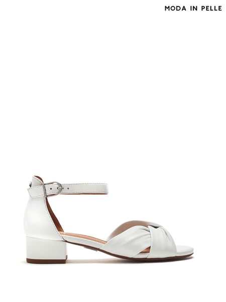 Moda in Pelle Macadamia Low Heel Ankle Strap Leather Sandals (W30642) | € 139