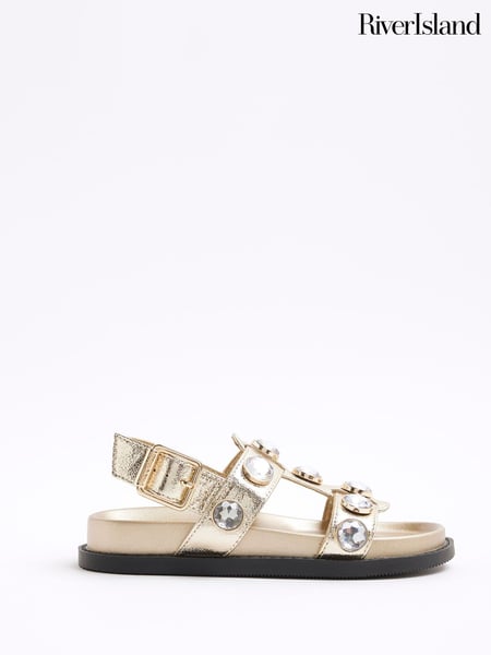 River Island Gold Girls Gem Sandals (W31479) | € 45