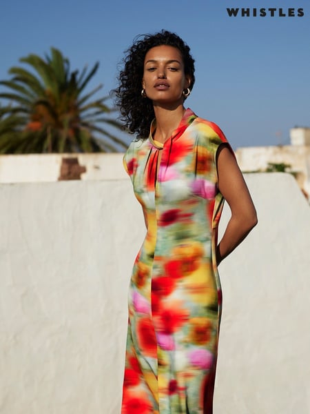 Whistles Natural Photographic Flower Midi Dress (W31510) | € 342