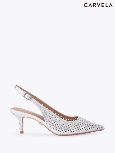 Carvela Silver Lazer Sling Shoes (W32329) | € 217