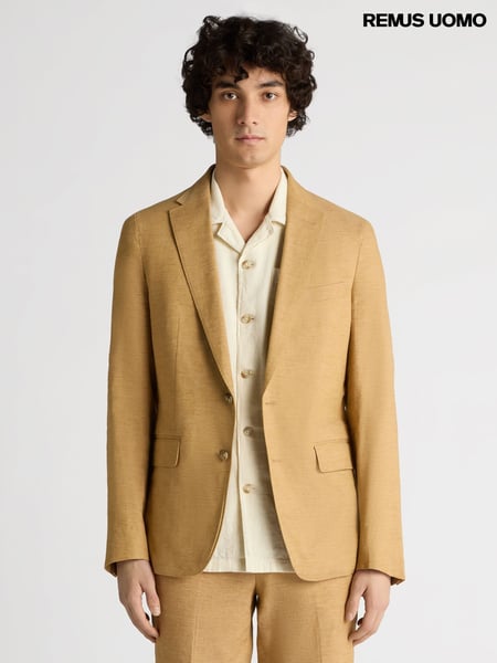 Remus Uomo Yellow Slim Fit Linen-Blend Jacket (W32812) | € 310