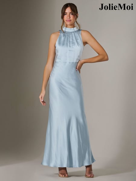 Jolie Moi Blue Halter Neck Maxi Dress (W32899) | € 122