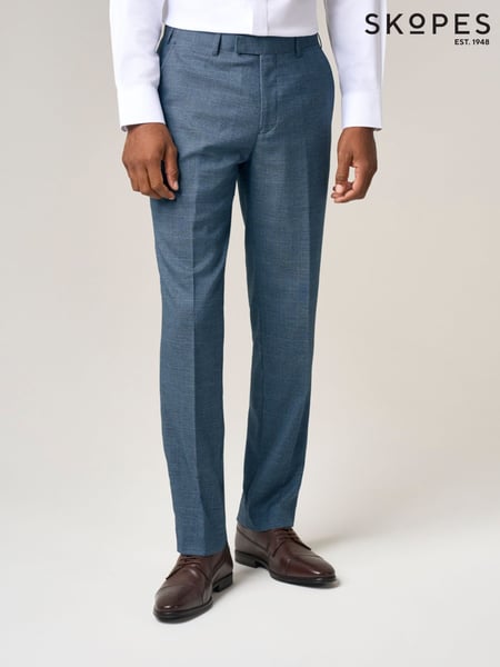 Skopes Blue Tailored Fit Self Check Anthony Suit Trousers (W33010) | € 94