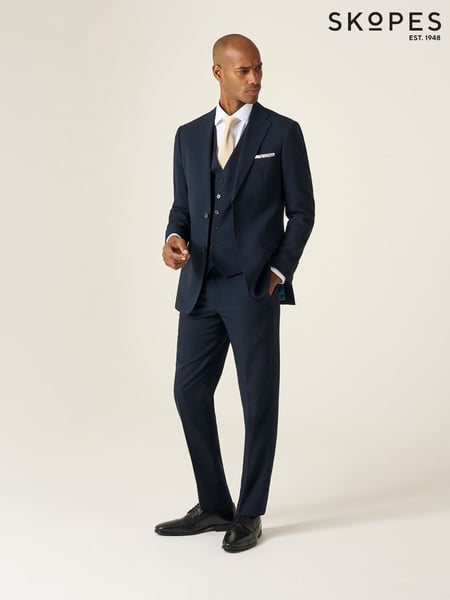 Skopes Dark Navy Blue Slim Fit Harcourt Tweed Effect Suit Jacket (W33015) | € 162