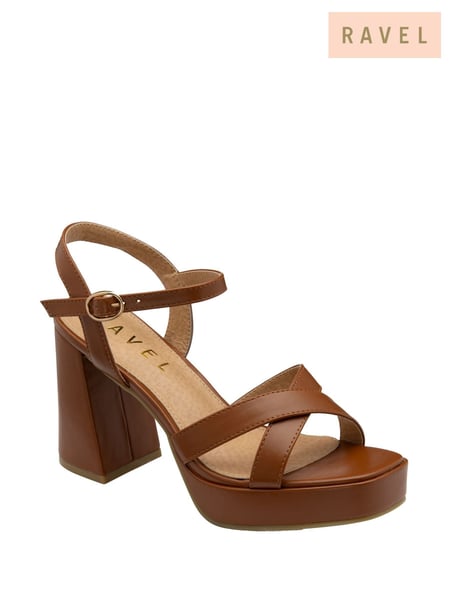 Ravel Brown Open Toe Platform Sandals (W33123) | € 78