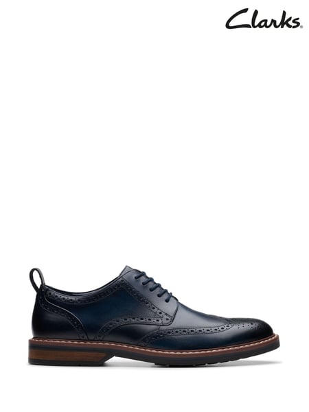 Clarks Blue Leather Aldwin Limit Shoes (W33125) | € 125