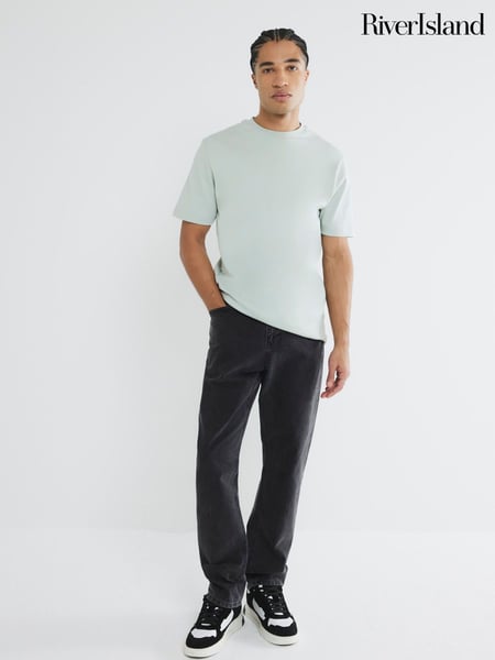 River Island Green Slim Fit Short Sleeve 100% Cotton T-Shirt (W33734) | € 27