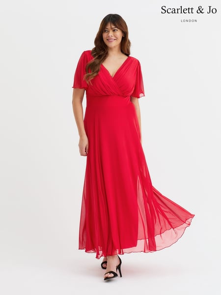Scarlett & Jo Red Isabelle Angel Sleeve Maxi Dress (W34693) | € 140