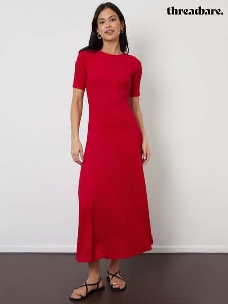Threadbare Red Textured Jersey Maxi Dress (W34771) | € 53