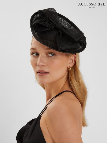 Accessorize Black Structured Disc Bow Fascinator Hat (W34819) | € 76