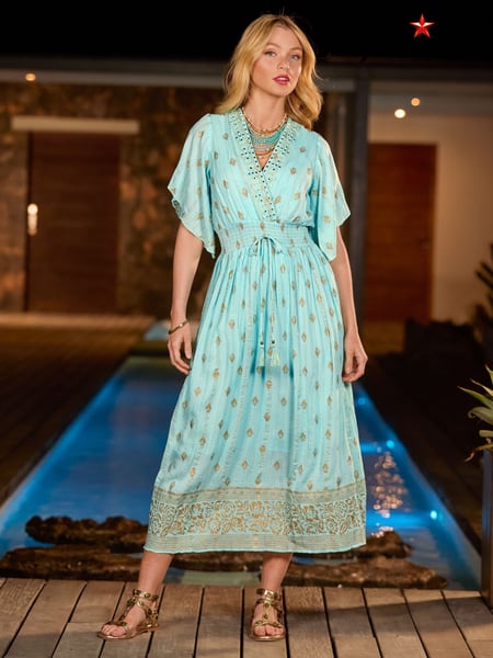 Joe Browns Green Embellished Boho Border Trim Maxi Dress (W36159) | € 117