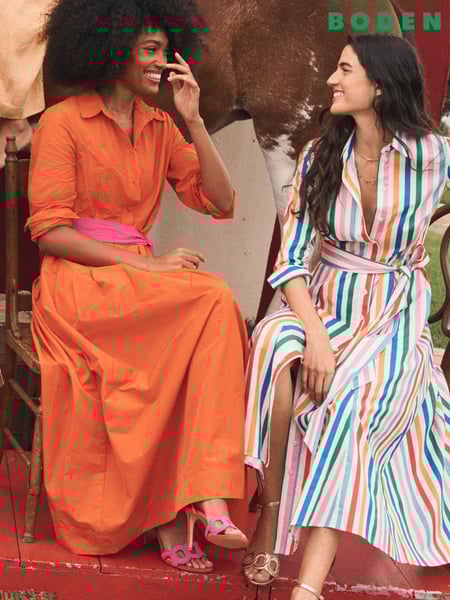 Boden Pink Amy 100% Cotton Midi Shirt Dress (W36432) | € 191