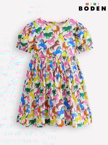Boden Red Horse Madeline Woven 100% Cotton Dress (W36442) | € 44 - € 53