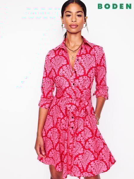 Boden Red Amy 100% Cotton Short Shirt Dress (W36452) | € 148