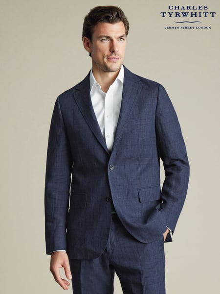 Charles Tyrwhitt Blue Slim Fit 100% Linen Jacket (W36631) | € 435