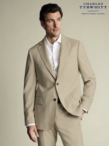 Charles Tyrwhitt Brown Slim Fit Tropical Trousers (W36641) | € 544