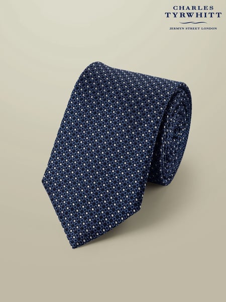 Charles Tyrwhitt Blue Silk Stain Resistant Semi Plain Tie (W36644) | € 55