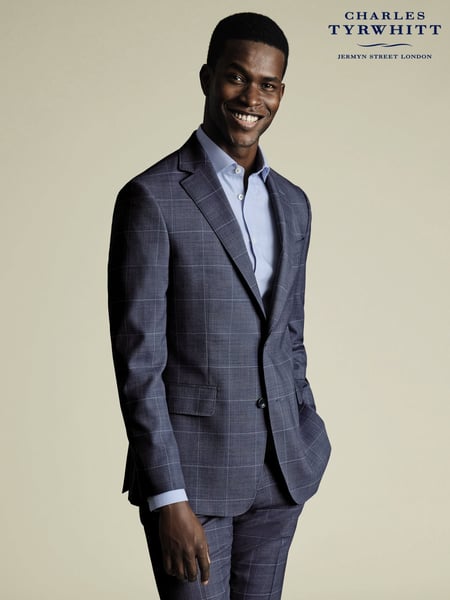 Charles Tyrwhitt Blue Slim Fit New Ultimate Suit Check Jacket (W36651) | € 498